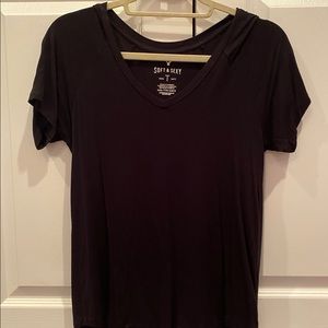 black soft and sexy v neck tee